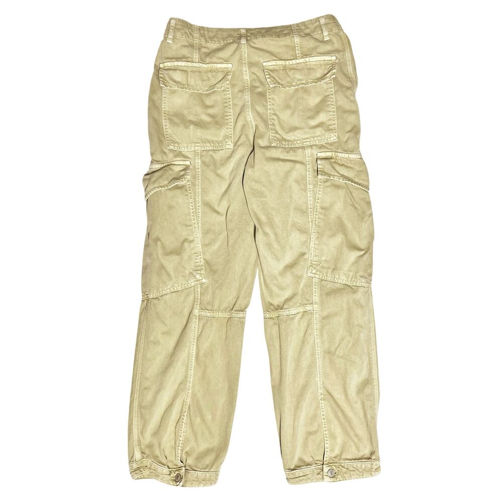 FREE PEOPLE First Light Utility Cotton Cargo Button-Cuff Pants Boa Green Size 6 - Picture 5 of 10